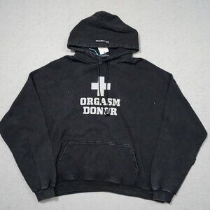 Grailz Black Cross Washed Lettering Hoodie